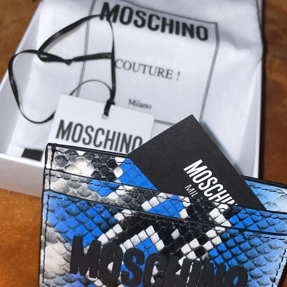 Moschino Snakeskin Card Wallet